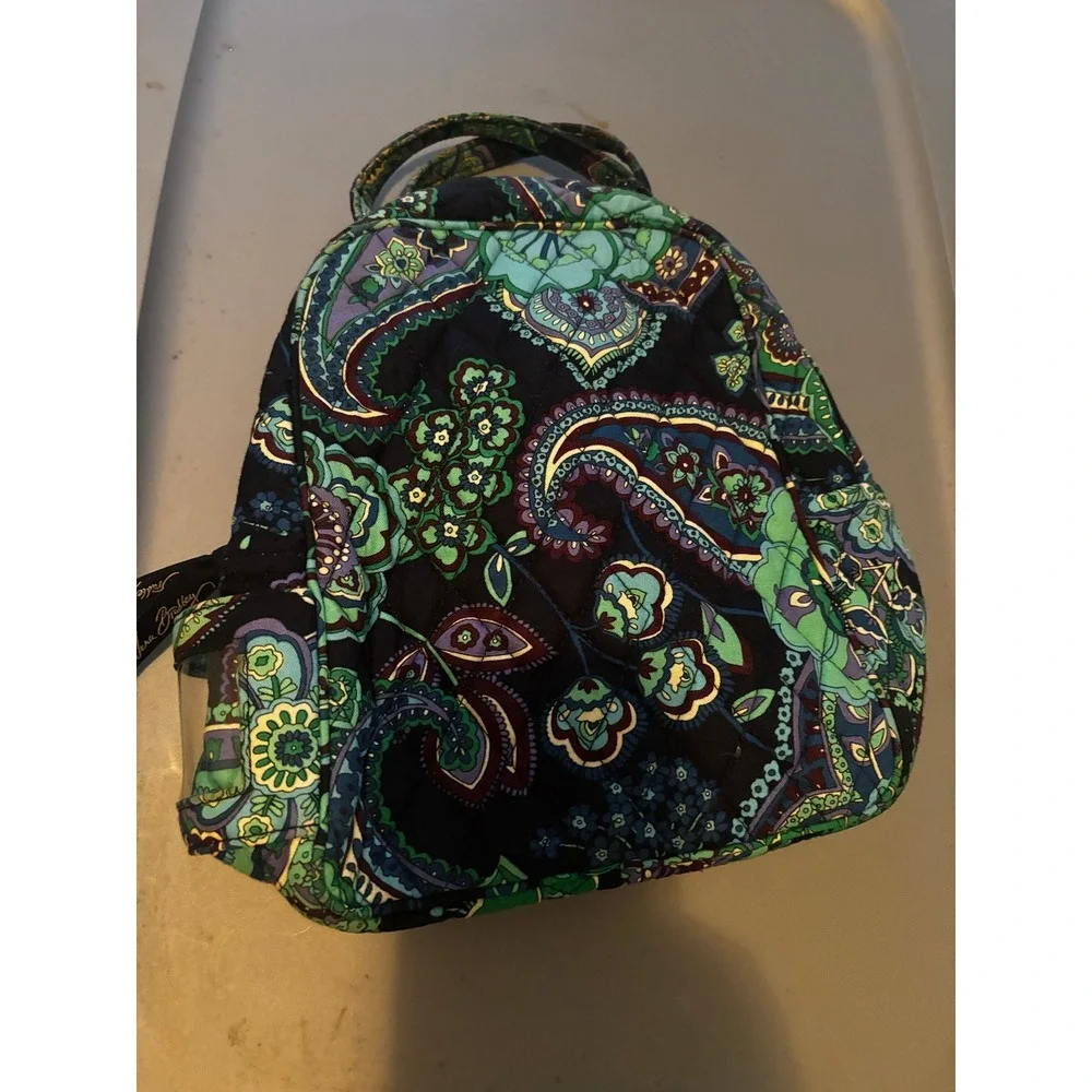 Vera Bradley Lunch Tote Bag Colorful Paisley Print Top Handle Zip Close